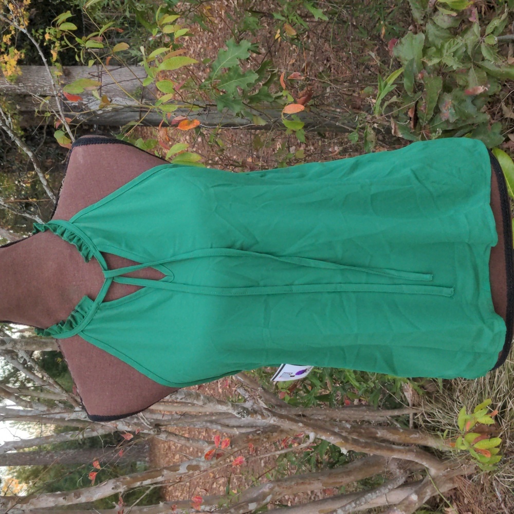 Green Halter Neck Tank Top